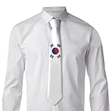 Generic South Korea Korean Flag Necktie For Men Fashion Ties Length 57 Inch Width (8cm) 3.15 Inch Classic Novelty Adult Man Wedding Party Necktie