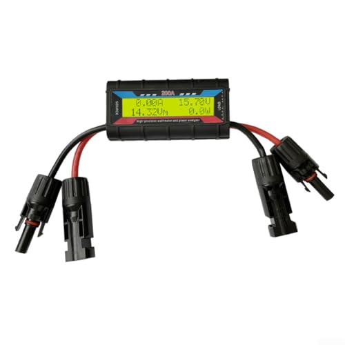 Rehoetom - Rehoetom Analyseur de puissance 150 A 200 A pour testeur solaire avec connecteur photovoltaïque, plage de tension de 4,8 à 60 V, écran LCD rétroéclairé pour des lectures claires (jaune 200 A)