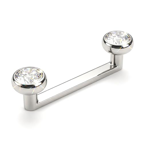 Josojoou 14G Titanium Surface Piercing Jewelry Double Crystal Internally Threaded Surface Tragus Staple Bar Piercing Jewelry 12mm Flat Bar Unisex Body Jewelry