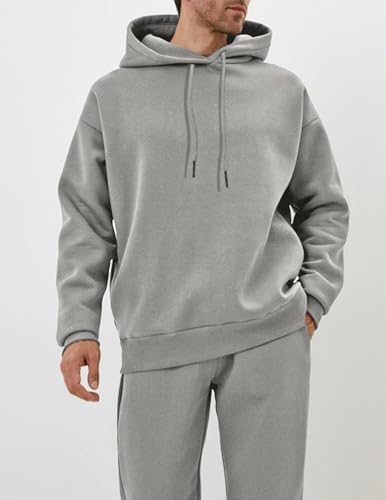 Uni Clau Men's 2 Piece Tracksuits Fleece Pullover Sweatsuits Athletic Fit Jogging Hoodie Outfit Set2