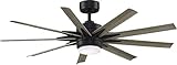 Fanimation MAD8152BLW Odyn Custom Ceiling Fan Motor with Light Kit, 56, 64 or 72 inch blade sweeps available, Black