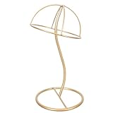 VICASKY Hut und Perückenständer aus Metall mit Kuppelform Tischständer für Hutgeschäfte und Private Nutzung Goldfarbener Draht Bruchfest