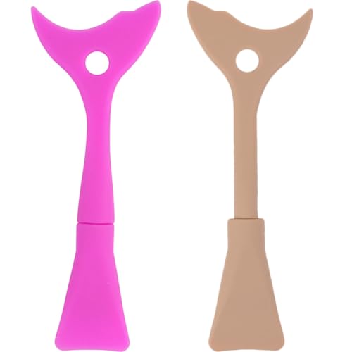 VALICLUD Protector de Maquillaje para Pestañas de Silicona 2 Piezas Rosa Fucsia y Marrón Herramienta Aplicadora para Delineador y Sombra de Ojos Reusable y Fácil de Limpiar Adecuado