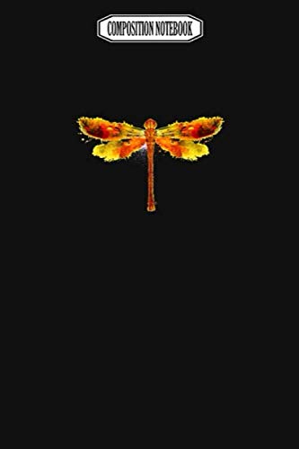 Composition Notebook: Watercolor Dragonfly Orange Dragonfly Yellow Dragonfly Audioquest Blue Corkcicle Dragonflies Barrette Dragonfly Notebook Journal Notebook Blank Lined Ruled 6x9 100 Pages