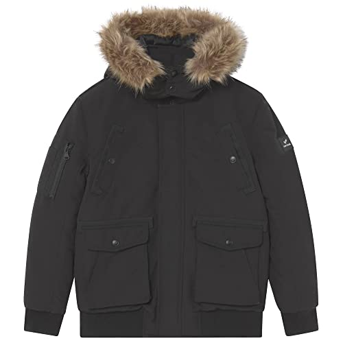 Kaporal - Blouson Noir garçon en 100% Polyester recyclé - Menzo - 14A - Noir