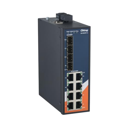 Image of IGS-3084GP-LA | 12-Port Managed Gigabit Ethernet Switch, 8 GE + 4 SFP Slots, ORing Industrial Networking