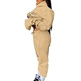 Jogging Suits for Women Two Piece Sweatsuit Pullover Hoodie Long Pants Tracksuit Set 2 Piece Workout Track Suit Outfit Beige