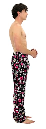 Squid Game Pjs for Adults, Fleece Pajama Pants for Men & Women, Young-Hee, Circles, Square, Triangle2