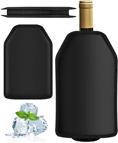 Rkixlix 2 Pezzi Refrigeratori per Vino, Borsa Termica per Bottiglie di Vino o di Champagne Elastica Raffreddatore Rapido per Vino Manicotti Refrigeranti per Bottiglie di Vino per Viaggio Feste Picnic