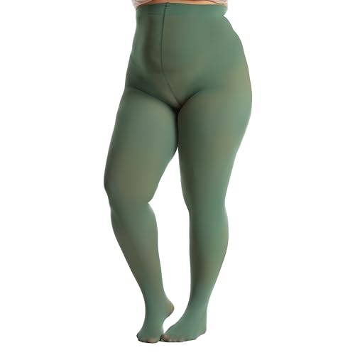 Image of Frola Plus Size Tights for Women Semi Opaque Control Top High Waist Stockings 60 Denier Women's Pantyhose 2X 3X 4X 5X