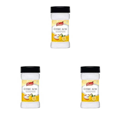 Image of Desire Citric Acid Powder - 100g | Food Grade Lemon Salt (Nimbu Sat) for Cooking, Cleaning, Plant Care & Natural Preservation | Multipurpose Crystals (Pack of 3)