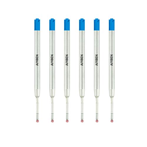 3.9'' ballpoint pen refill, replaced stylus and ballpoint pen metal refill, smooth writing ballpoint pen refill (blue, 6 Pack)