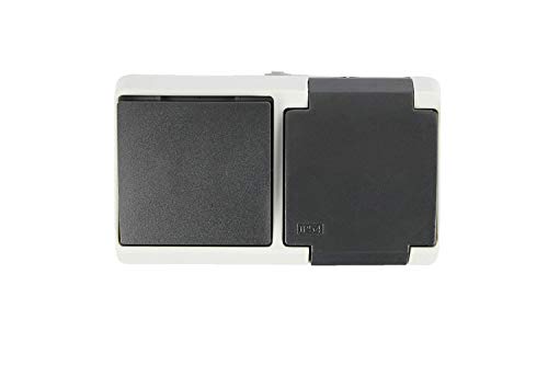 BASE SCHUKO + INTERRUPTOR/EXTERIOR,IP54,16A 250V.