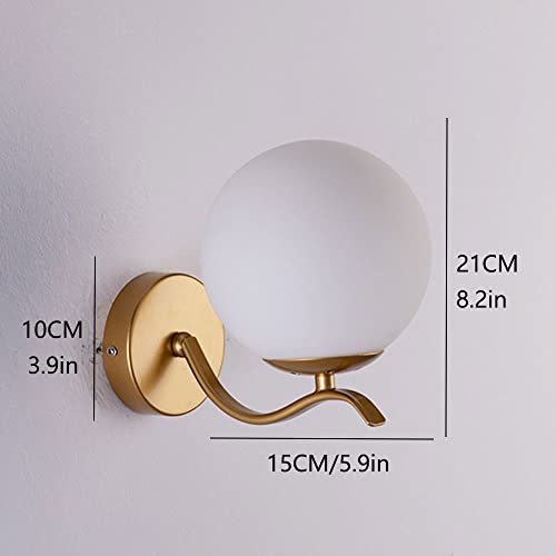 Lámpara de pared de hierro que elimina reflejos gracias a su vidrio esférico 3