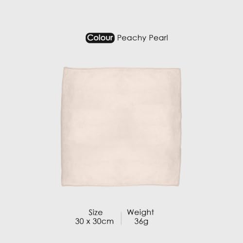 Image of HOUSSE Microfiber Face Towels | Ultra Absorbent, Odour-Free, Quick Dry 450 GSM Face Towel for Home, Gym, Travel, Running & Personal Use | 30x30 cm | Set of 6 in One Colour (Peachy Pearl, Pack of 6)
