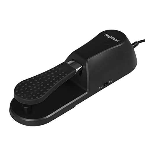 Funien Pedal de sostenido Teclado Pedal de Piano Pedal Amortiguador Universal para Piano Digital Teclado Midi Sintetizador de órgano electrónico con Interruptor de polaridad Conector de 6,5 mm