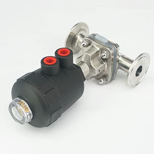 Vanne à membrane pneumatique 3/4" SUS316 tri-clamp 1.5" pour automatisation de réseau inox
