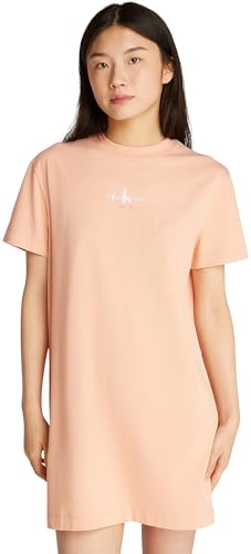 Calvin Klein Women’s Gradient Monologo Short T-Shirt Dress, Orange (Dusty Coral), M - Image 2