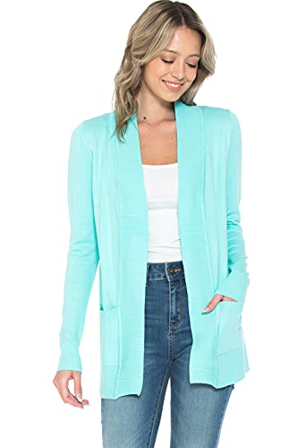 Image of Urban Look Womens Basic Long Sleeve Open Front Comfy Sweater Cardigan