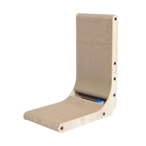 Image of Best Pet Supplies Catify Cat Scratcher, Fun Interactive Scratchers, Posts, Poles, Claw Safe, Furniture Saver Indoor Play Support Natural Cat Behaviors Heavy Duty - L-Shape - H: 19 inch
