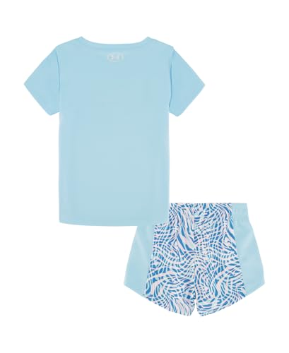 Image of Under Armour Girls' 2-piece Short Sleeve Tee and Shorts Set, Lightweight and Comfortable