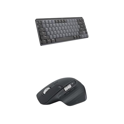 Image of Logitech MX Mechanical Mini Wireless Illuminated Keyboard, Tactile Quiet Switches + MX Master 3S Bluetooth Edition Wireless Mouse, No USB Receiver - Ultra-Fast Scrolling, Ergo, 8K DPI, Graphite