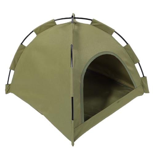 Naroote Tienda Portátil para Mascotas, Cama Plegable para Perros Pequeños y Gatos con Ventana de Malla Ventilada para Acampar Al Aire, Verde Militar (L)