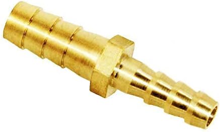 Joywayus Brass Hose Barb Reducer,1/4" to 3/8" Barb Reducer Fitting,Reducing Splicer Mender Union Adapter for Air Water Fuel(1PCS)