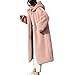 WSPDSD Femmes Hiver Fausse Fourrure Manteau À Capuche Longs Manteaux De Fourrure Épais Chaud Femme En Peluche Plus La Taille Lâche Pardessus - Rose,XL