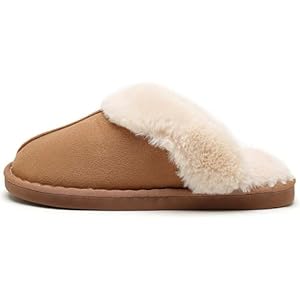 Slippers for Women Men Cozy Memory Foam Plush Fleece House Shoes Furry Wool-Like w/Indoor Outdoor