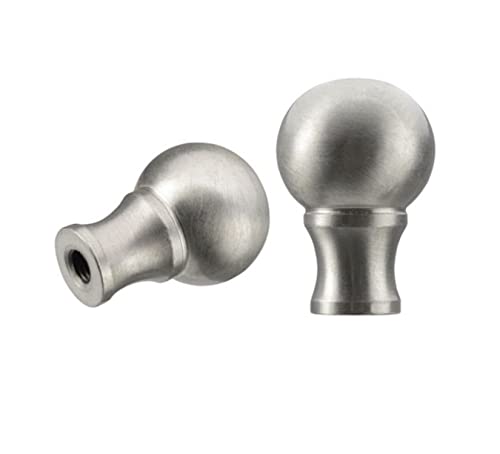 Image of Aspen Creative 24018-22 Steel Lamp Finial in Brushed Nickel Finish, 1 3 /8 inch (2 Pack)