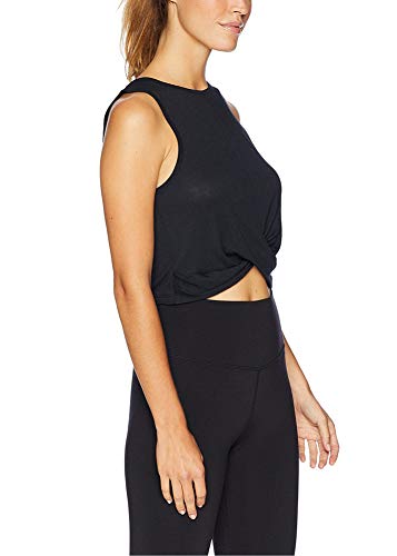 Bestisun Womens Crop Workout Tops Cropped Workout Tank Loose Sleeveless Yoga Tops Pilates Athletic Shirts Crop Tank Top Gym Exercise Clothes Black S