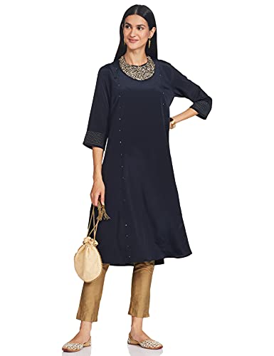 Image of W for Woman Women's Cotton Solid Regular Kurta