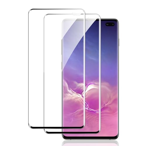 Protector de Pantalla Samsung Galaxy S10 Plus Accesorios, 2 Piezas Vidrio Cristal Templado, 3D Cobertura Completa, Dureza 9H, Anti-Rasguños, Alta Definición, HD Protección Film