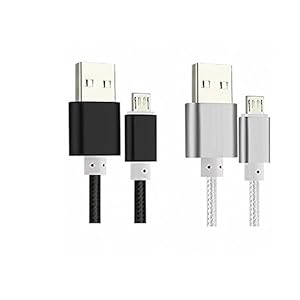 Kindle Powerline [2 Pack] 5-FT Cable Length iBarbe Nylon Braided Reversible Micro USB Cables High Speed USB 2.0 (Works…
