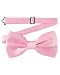FSLESI Men's Pre Tied Wedding Party Fancy Plain Necktie Bow Ties,Light Pink