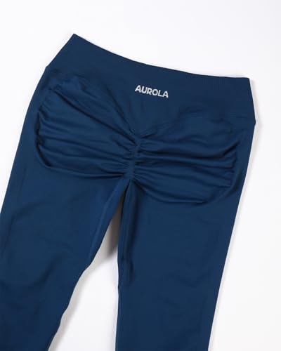 Image of AUROLA Influence Workout Leggings for Women, Seamless Compression Tummy Control Leggings Mid Rise Yoga Pants
