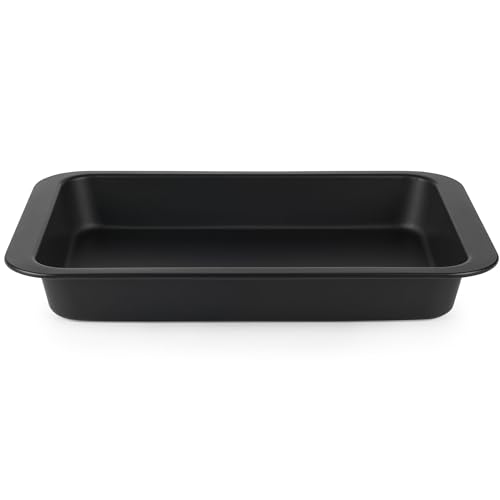 Salter BW12561EU7 Bandeja para asar 36 cm - antiadherente, profunda para hornear pasteles, apta para horno hasta 220°C, libre de PFOA, para asar carne y verduras, negro