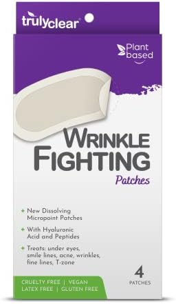 Truly Clear Wrinkle Fighting Patches - Dissolving Micropoint - Hyaluronic Acid + Collagen - Under-Eye- Smile Wrinkle Patches - Anti-Aging - Crow's Feet Wrinkle Patches - Overnight Results - 4 Count
