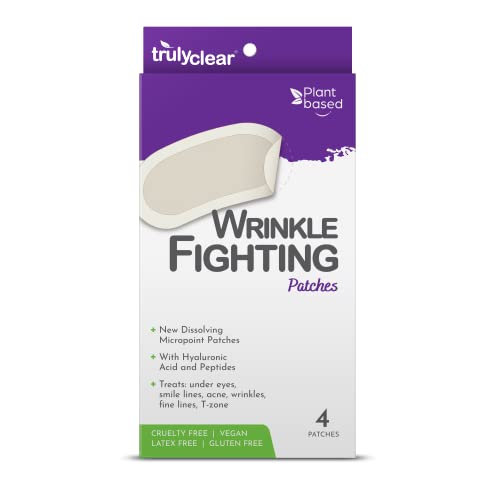 Truly Clear Wrinkle Fighting Patches - Dissolving Micropoint - Hyaluronic Acid + Collagen - Under-Eye- Smile Wrinkle Patches - Anti-Aging - Crow's Feet Wrinkle Patches - Overnight Results - 4 Count #TOP2