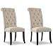 Ashley Furniture Signature Design - Tripton Dining Room Side Chair Set - Upholstered - Vintage Casual - Set of 2 - Linen
