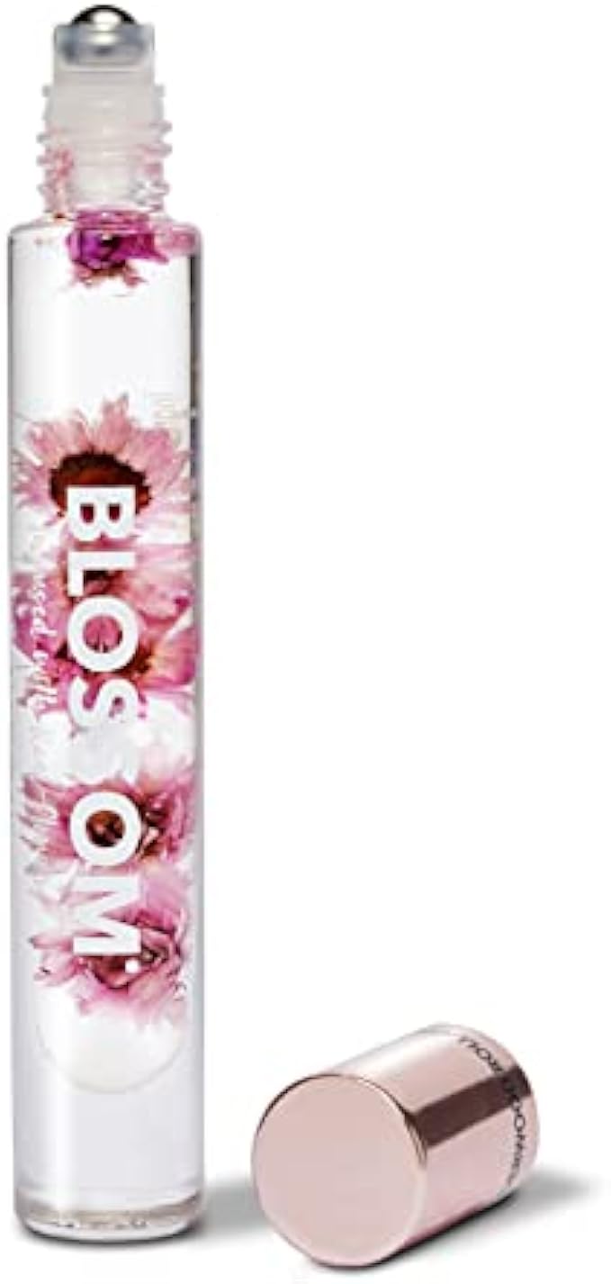 Blossom Roll on Rollerball Perfume Oil with Natural Ingredients + Essential Oils, Infused with Real Flowers, Made in USA, 0.20 fl. oz./5.9 ml, (Sandalwood, cedar, Amber, Vetiver), Luxe Lavenderwood
