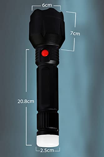 Image of Care 4 HI Voltage Bright LED Flashlight Torch for Outdoor /Home /Travel Torch (Black : Re chargea ble)