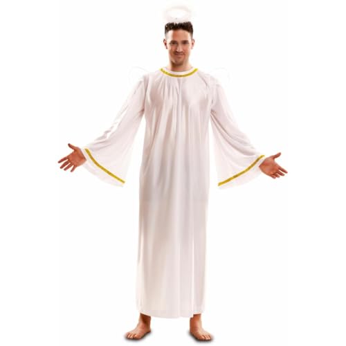 My Other Me - Disfraz para adulto unisex de Ángel blanco con túnica con alas talla M/L. Perfecto para deslumbrar con luz celestial en fiestas y eventos especiales