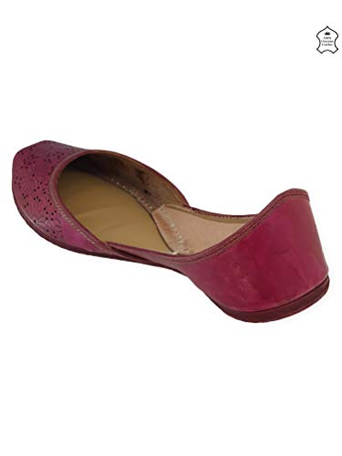 Image of Fulkari Women Cutwork Casual Genuine Soft Leather Jutis | Bite and Pinch Free Juttis | Punjabi Jutti | Girl's Office Flat Ladies Mojari | dailywear Ethnic Juti |