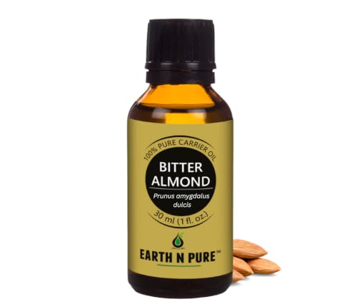 Image of Earth N Pure Bitter Almond Oil for Skin Care, Hair Care & Massage | for DIY, Aromatherapy & Beauty Use | Premium Quality, Cold Pressed, Multi-Purpose Oil 30ml