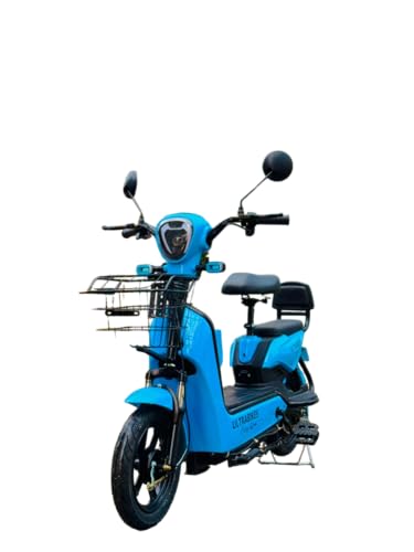 Image of Ultrabikes City Ride Moped | 550 watt Motor | 48V 18Ah Lithium Ion Battery | NO DL Required | 40 Top Speed | Digital Display | 2 Year Warranty | 70 km in Single Charge I 3 Speed Modes (Blue)