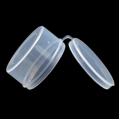 Image of 24 PACK 1.18 oz Empty Round Transparent Plastic Bead Jar (2.05 x 1.06 Inch), Plastic Round Beads Storage Containers Box for Fishing Tackles and Small Items and Other Craft Projects