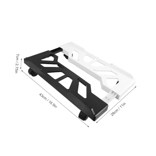 Soporte móvil ajustable para CPU TEHAUX con ruedas giratorias, extensible, para organización bajo el escritorio, carrito multifuncional para gaming y oficina miniatura 2