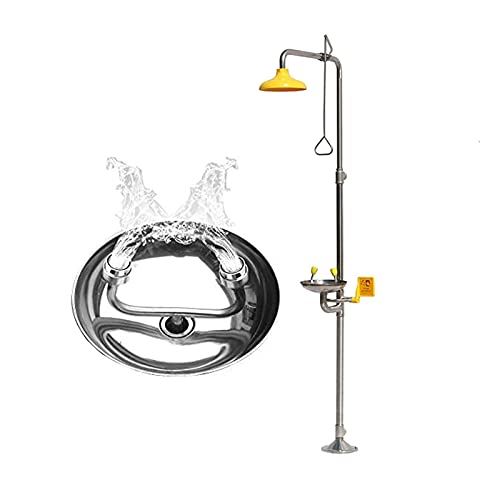 LiRuiPengBJ Estación Lavaojos Combinada Ducha de Pie De Acero Inoxidable Bol Lavaojos Profesional Equipo de Lavado de Laboratorio de Fábrica de Emergencia (Size : 2340mm)
